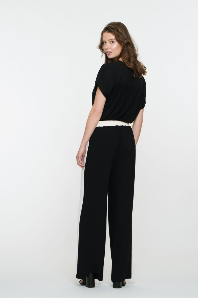 BROEK MET WITTE STREPEN 51160 99 Black/Off-white